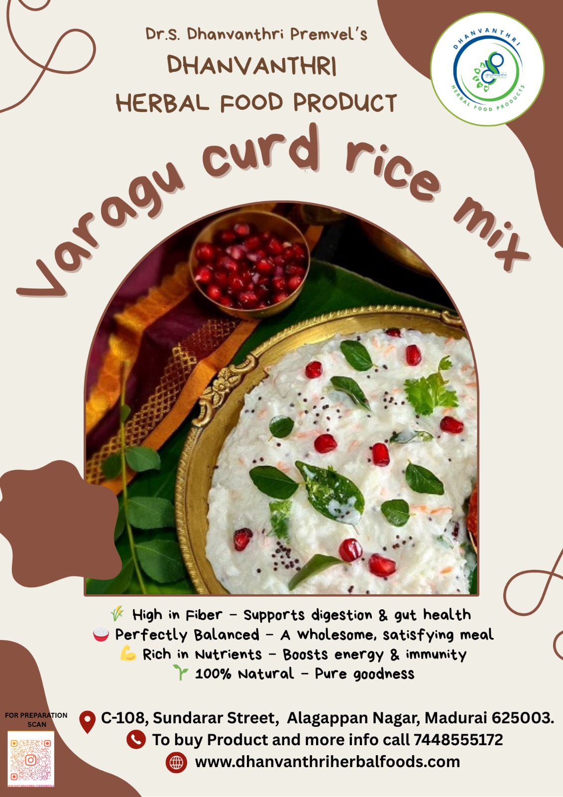 Dhanvanthri Varagu Curd rice Mix